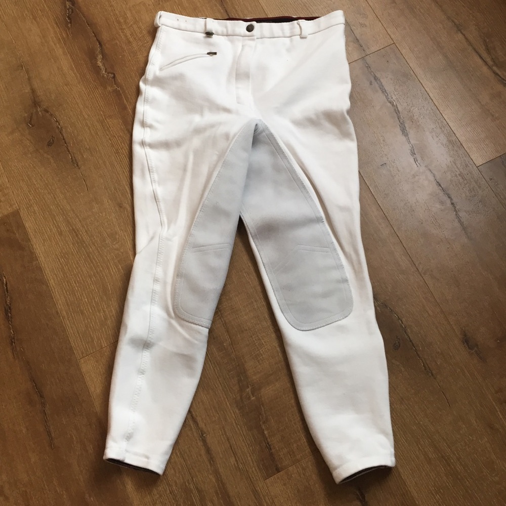 White dressage breeches equestrian pants